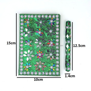 Journal en cuir à paillettes faites à la main Journal d'artisanat indien Carnet de notes avec système de verrouillage Souvnier Cadeau d'Inde - Product Image 5