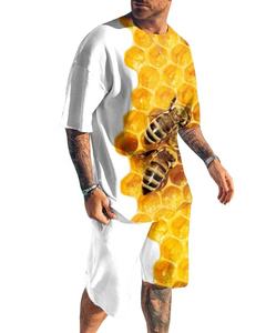 2022 Fashion Imprimé Été Hommes 2 Pièces Ensemble Court Hommes Court Ensemble T Mis en Manches Courtes T Shirts Shorts - Product Image 5