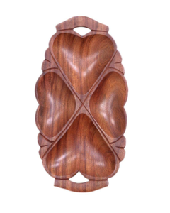 Bandeja de Madera para Frutos Secos, Bandeja de Servir de Madera Hecha a Mano, Vajilla Rústica Decorativa para Frutos Secos, Cocina, Comedor, Hogar, Restaurante - Product Image 2