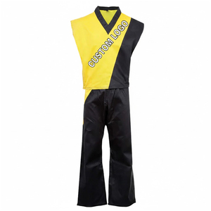 Uniforme de estilo libre negro y rojo de alto rendimiento, lavable a máquina, de manga corta, servicio OEM, para taekwondo y artes marciales - Product Image 1