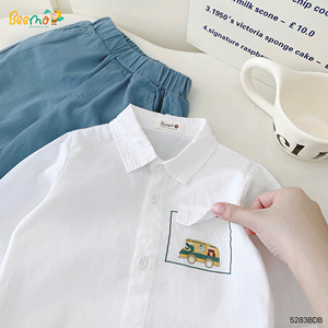 ชุดเด็กผู้ชาย OEM ODM สำหรับฤดูใบไม้ร่วงและฤดูหนาว เสื้อสีขาวและกางเกงสีน้ำเงิน ชุดสองชิ้น แฟชั่นเด็ก เสื้อผ้าเด็กวัยหัดเดิน - Product Image 4