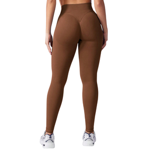 Custom Logo Mid Waist Elastic Waist Seamless Eco-Friendly Breathable Plus Size Full Length Gym <b>Booty</b> Lifting Yoga Leggings - Product Image 4