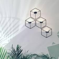 Metal <b>Wall</b> <b>Sconce</b> Cubic Votive Tealight Candle Holder Scented Candles Modern Decorative Hanging Candle Lantern for Living Room - Product Image 4