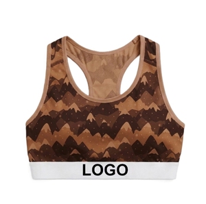 Soutien-gorge de sport pour femme imprimé, respirant, maintien moyen, haut de yoga, logo imprimé par sublimation sur le bas, qualité supérieure - Product Image 2