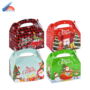 Custom <b>Christmas</b> Paper Gable <b>Gift</b> <b>Box</b> with Handle for Holiday Packaging - Product Image 3