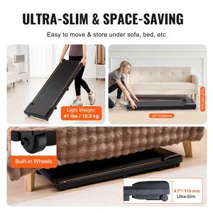 Tapis Roulant Portatile Leggero da 2.5HP per Casa e Ufficio, Macchina per Camminare e Jogging con Capacità di 265 Libbre, 2 Utenti, Peso Massimo 150kg - Product Image 4