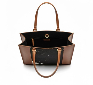 Elegant Panelled Cowhide Leather Tote <b>Bag</b> <b>With</b> Hasps Closure For Daily Use All Seasons - Product Image 6