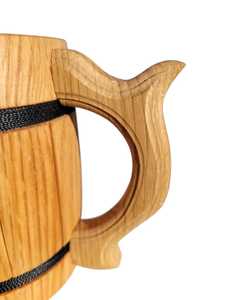 Chope à bière en bois personnalisée avec insert en acier inoxydable, chope en bois faite à la main, cadeau pour homme, cadeau rustique pour les amateurs de bière - Product Image 4
