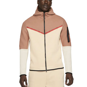 Sudadera con capucha y cremallera completa de forro polar técnico para hombre, diseño de bloques de color, ropa deportiva, chaqueta ajustada para entrenamiento, jogging, actividades al aire libre y estilo urbano. - Product Image 6