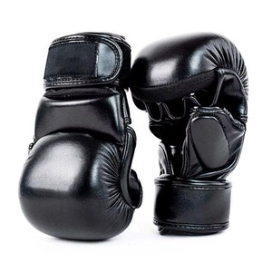 ถุงมือฝึกซ้อมมวย MMA หนัง PU สีดำ แบบเปิดนิ้ว พร้อมสายรัดข้อมือแบบพันรอบ ระบายอากาศได้ดี สำหรับฝึกซ้อมต่อสู้ (คู่) - Product Image 6