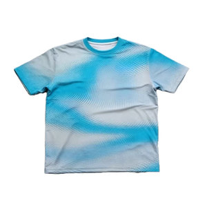 T-shirts pour hommes en polyester et coton, imprimés avec logo, design décontracté, respirants - Product Image 1