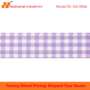 Wholesale 15mm Lavender White Checks Gingham Grosgrain <b>Ribbon</b> for Baby Shower Decor Hair Accessories Party Favors Gift Packaging - Product Image 6