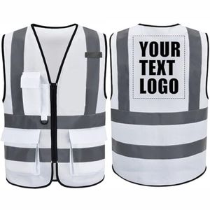 เสื้อกั๊กนิรภัยสะท้อนแสงแบบระบายอากาศได้ดี ผลิตจากผ้าฝ้าย ANSI Class 2 ปรับแต่งได้ตามต้องการ พร้อมไฟ LED กระพริบและโลโก้เรืองแสง - Product Image 6