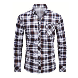 Mens Long Sleeve Flannel Shirt Luxury Winter Wear Men Flannel Shirt <b>Wool</b> Cotton Soft Comfortable - Product Image 1
