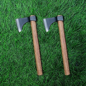 Hacha Vikinga Hecha a Mano con Cabeza de Acero de Alto Carbono, Funda de Cuero y Madera, Forjada, de Grado Industrial para Bricolaje - Product Image 5