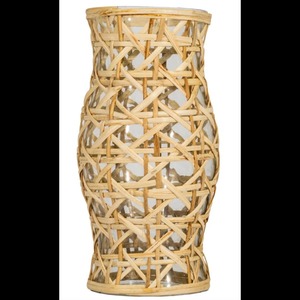 Juego de 2 Portavelas de Ratán, Adecuados para Balcón o Patio, Iluminación Decorativa, Ambiente de Spa y Bienestar, Hechos en India - Product Image 3
