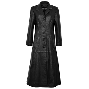 Abrigo Largo Personalizado de Piel de Cordero Napa 100% Genuina, Chaqueta Negra Premium para Mujer, Resistente al Viento, con Múltiples Bolsillos, Suave y Cálida - Product Image 1