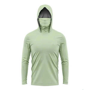 Haut de pêche personnalisé UPF50+ avec masque intégré, logo personnalisé, OEM ODM, vente en gros, respirant, séchage rapide - Product Image 3