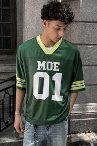 <b>Men</b>’s Custom Style Mesh Jersey Retro Oversized V Neck Number Print Streetwear Sports Shirt Wholesale American Football Jersey - Product Image 5