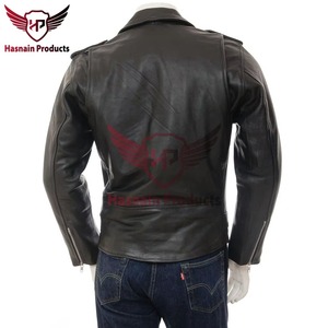 <b>Mens</b> Real Black Leather Jacket Slim Fit Biker Motorcycle Asymmetrical <b>Belted</b> Cowhide Coat Custom Classic Fashion Outerwear - Product Image 5