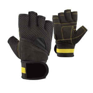 Half Finger Gym Gloves Mesh Palm Weight Lifting Unisex Breathable Non Slip Adjustable Wrist <b>Strap</b> Fitness Workout - Product Image 4