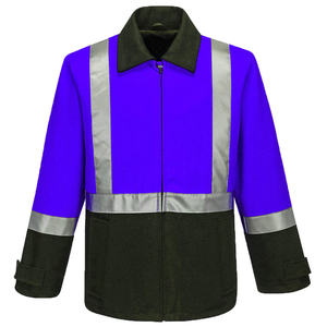 Men's <b>High</b> <b>Visibility</b> Work <b>Jacket</b> Waterproof Zipper Closure Reflective Stripes tape Turn-down Collar Winter Wear - Product Image 3
