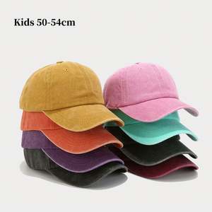 Casquettes de baseball vintage en coton délavé pour enfants, style rétro, souples, 6 panneaux, chapeau pour enfants - Product Image 1