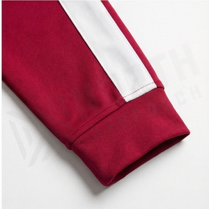 <b>Men's</b> Red <b>Tracksuit</b> Full Zip Stand Collar Solid Color Casual Sportswear Side Pockets High Quality Lightweight Winter Wear - Product Image 6