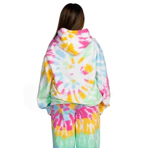 Wholesale Plus Size Women's Tie Dye Fleece Hoodie Spring Pullover Regular Length Oversized Hooded <b>Sweatshirt</b> Colorful Pattern - Product Image 2