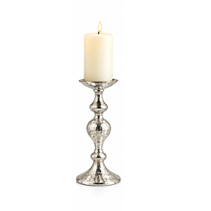 Chandelier en aluminium martelé argenté antique, support de bougie texturé pour bougies cylindriques et coniques, idéal pour centre de table de mariage et décoration intérieure - Product Image 1