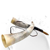 Sifflet en corne de vache Viking médiéval gravé, écologique, taille personnalisée, poli, style nautique Viking nordique, vente en gros