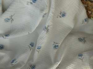 100% Cotton Muslin <b>Swaddle</b> <b>Blanket</b> for Baby Girls Cute Floral Design with Blue Roses Double Gauze Bedding - Product Image 3
