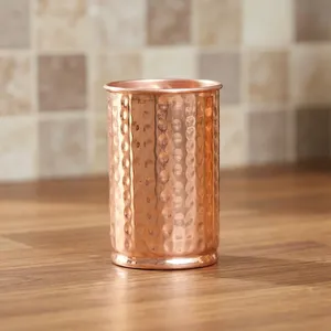 Verre martelé en cuivre pur, artisanal, pour boisson, vaisselle traditionnelle en métal pour eau, jus, maison, cuisine, salle à manger - Product Image 5