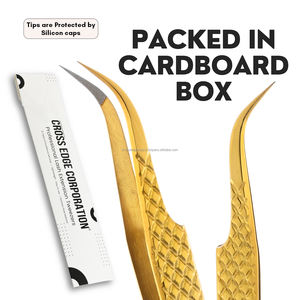 Pince à épiler professionnelle à 90 degrés pour extensions de cils, en acier inoxydable et à pointe en fibre, outil de beauté - Product Image 6