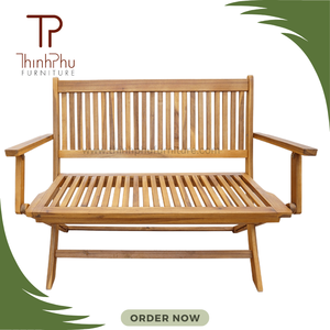 Banco Plegable Contemporáneo de Madera de Pino Sólido, Muebles de Exterior de Lujo Modernos, Fácil Almacenamiento, Jardín - Product Image 1