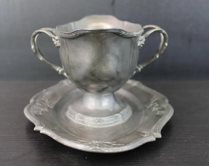 European Vintage Silver Color Old Flower Arrangement Wedding Arrangement Simulation Flowers Iron Flower <b>Pots</b> Handmade Gravy Boat - Product Image 4