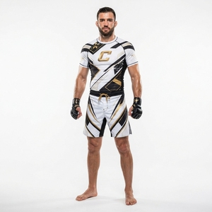 Ensemble d'entraînement pour hommes, comprenant un rashguard à manches courtes MMA et un short de combat compressif - Product Image 5