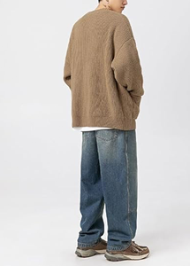 Suéter tipo cárdigan clásico de punto con botones para hombre - Product Image 4