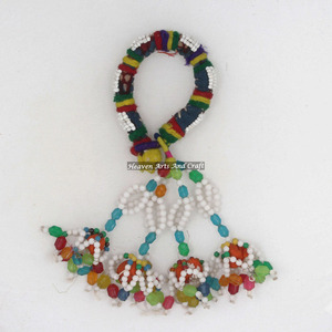 Authentique Bracelet de cheville tribal Banjara en gros, avec pompon, décoratif et très visible, style danse du ventre antique, perles gitanes - Product Image 4