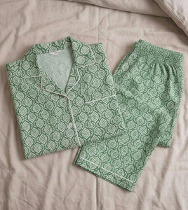 Ropa de Dormir de Verano para Mujer, Tejida, de Algodón Índigo Ecológico, con Estampado Tradicional, Cómoda, Exportada de la India - Product Image 6