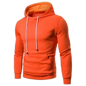Nouveau sweat à capuche en molleton uni à manches courtes pour homme avec broderie du logo sur le devant, pull d'hiver - Product Image 2