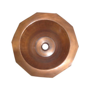 Évier de salle de bain en cuivre à double paroi, forme décagonale - Product Image 1