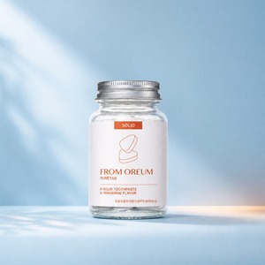 [FROM OREUM] Dentifrice solide pour voyage d'affaires, saveur mandarine de Jeju, 60 comprimés pour trousse de toilette personnelle, idéal pour les voyages - Product Image 2