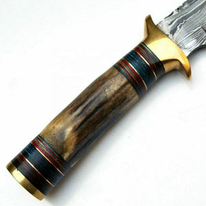 Nouveau Couteau de Chasse et de Survie à Lame Fixe en Acier Damas Fait Main, Modèle Drop Point, Vente en Gros OEM, Garantie 1 An - Product Image 4