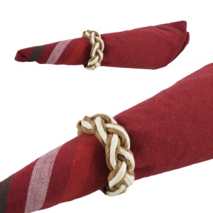 Anneau de serviette en cuir multicolore pour la table, support de nappe, décorations de table à manger, design hôtelier et de fêtes, décorations de Noël - Product Image 6