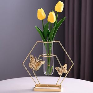 Modern Brass Tabletop Vase With <b>Butterfly</b> Design For Housewarming Decor - Product Image 5