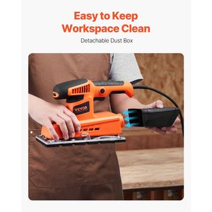 Levigatrice Elettrica per Legno da 1/2 Pollice 2.5A a Velocità Variabile 12000 Giri/min Max per Carta Abrasiva di Finitura - Product Image 6