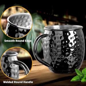 Tazas Moscow Mule de Acero Inoxidable al por Mayor con Asa de Acero, 18 oz, Revestimiento Negro - Ecológicas para Uso en Hogar, Oficina, Fiestas y Bebidas Frías - Product Image 4