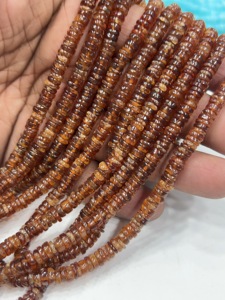 Cuentas de Piedras Preciosas de Alta Calidad para la Elaboración de Joyería, 17 Pulgadas, Granate Hessonita Natural, Forma de Neumático Heishi Lisa, Tamaño 6-7 mm - Product Image 2