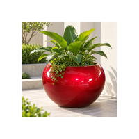 Large Outdoor Fiberglass Planter With UV Resistant Paint Round Garden Pot Stylish Decorative Wholesale Container For Home